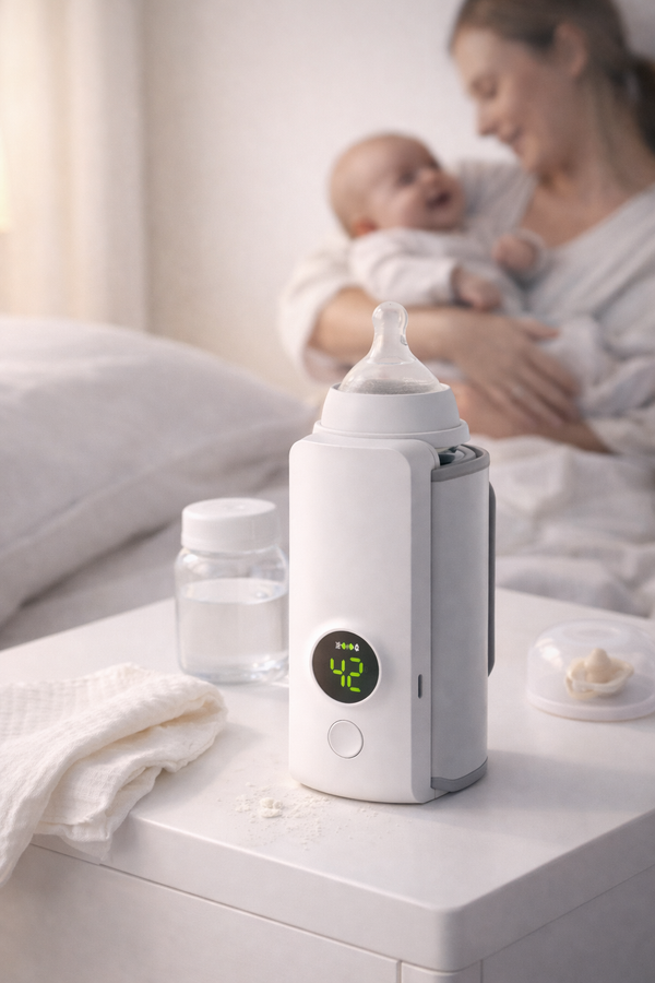 Loriava Taşınabilir Biberon Isıtıcı ile Mama kolayca hazırlandı. Anne ve bebek mutlu.